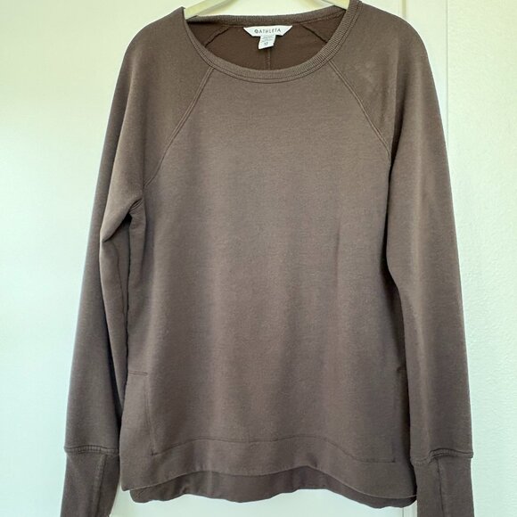 Athleta Long-Sleeve Crew Neck Lightweight Sweatshirt in Mauve, Size XS - Picture 1 of 8